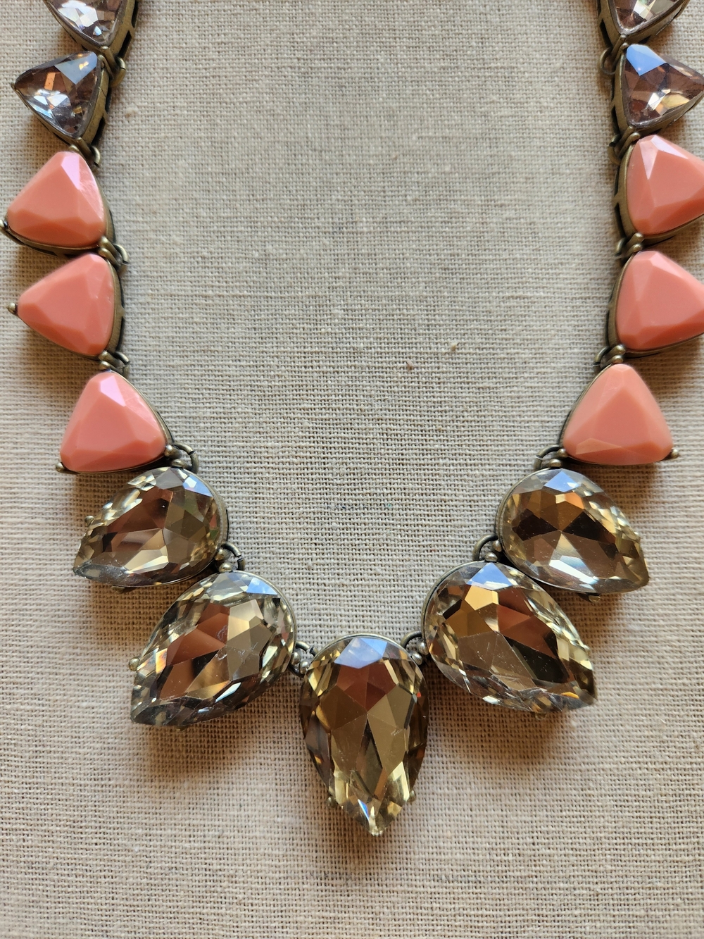 Chloe + Isabel Color Code Teardrop Statement Necklace Multi Rhinestone Y2K